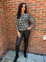 Stone Printed Mesh Top Helen